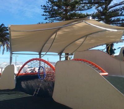 Custom shade shelter cantilever Moseley Square Glenelg City of Holdfast Bay 2