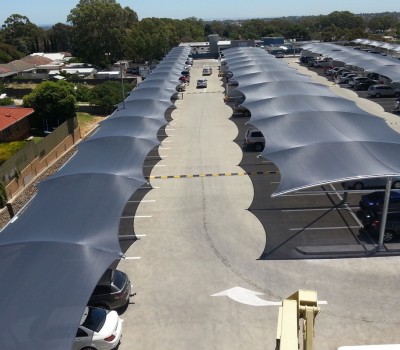 Car Park shade structure St agnes shopping centre SA City of Tea Tree Gully
