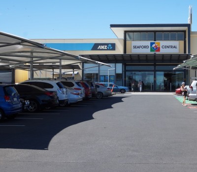 Car park shade structures Seaford Central shopping centre